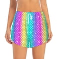 thumbnail image 2 of Picia Rainbow Scales2 Pattern Women's 2 in 1 Athletic Running Shorts High Waisted Workout Casual Gym Sweat Shorts with Comfy Liner Zipper Pockets-Medium, 2 of 9