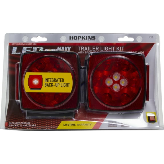 Hopkins Towing LED Submersible Trailer Light Kit with Reverse Light, Red, C7425
