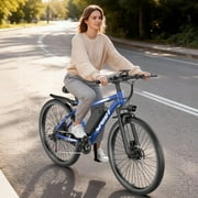PostJoy Electric Mountain Bike 26 1500W Peak Motor, 65 Miles 28MPH Ebike, 480Wh Battery Electric Bicycle for Adults 7 Speed Electric Bicycles Front Fork Suspension