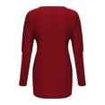 thumbnail image 6 of kayannuo Womens Tops Long Sleeve Shirts Fall Women Long Sleeve Casual Loose Fit Tunic Tops With Pockets Crewneck Sweatshirts Red, 6 of 6