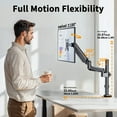 thumbnail image 4 of MountFTV Single Monitor Mount for 13-32 inch Screen, Height Adjustable Arm Gas Spring Full Motion with C-Clamp and Gromme Base, Holds up to 19.8lbs, 4 of 7