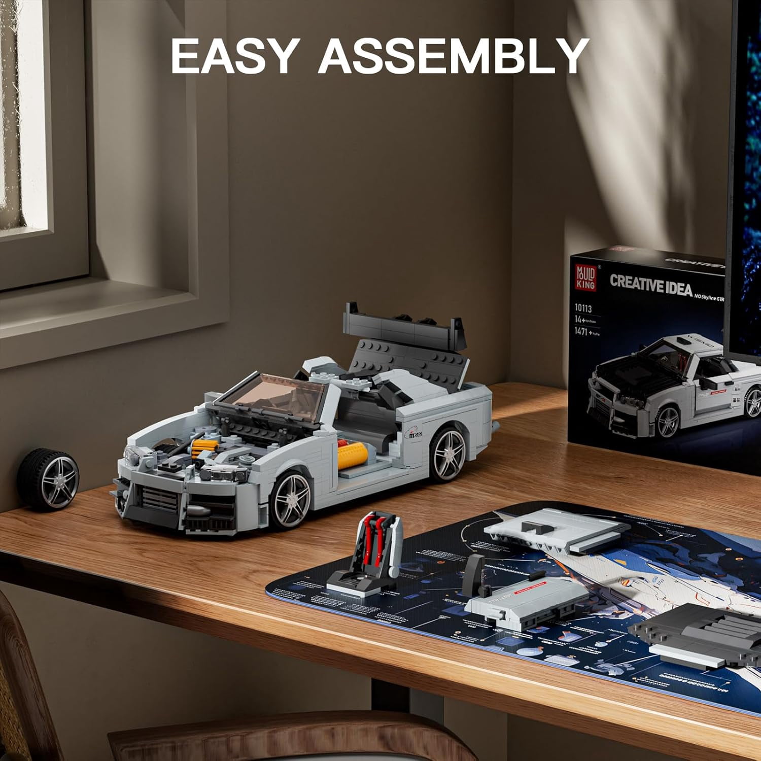 Car Building Sets, 1:12 Scale Sports Vehicle Model, 10113 Collectible Speed Champion Cars Building Kits, Build and Display Car Set  (1471 Pieces)
