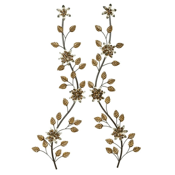 Bellissa Vining Wall Art Multi Metallic Set of Two 10.5” x 2” x 40”
