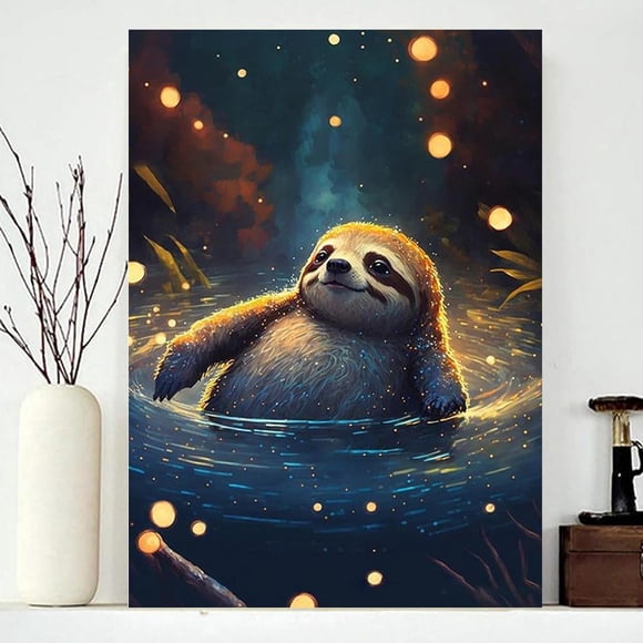 Adult 5D animal diamond painting set, starry sky diamond painting DIY full round diamond gemstone dot art and craft, can be given as a gift or home wall decoration, 16*12in, frameless.,DRA198,1set