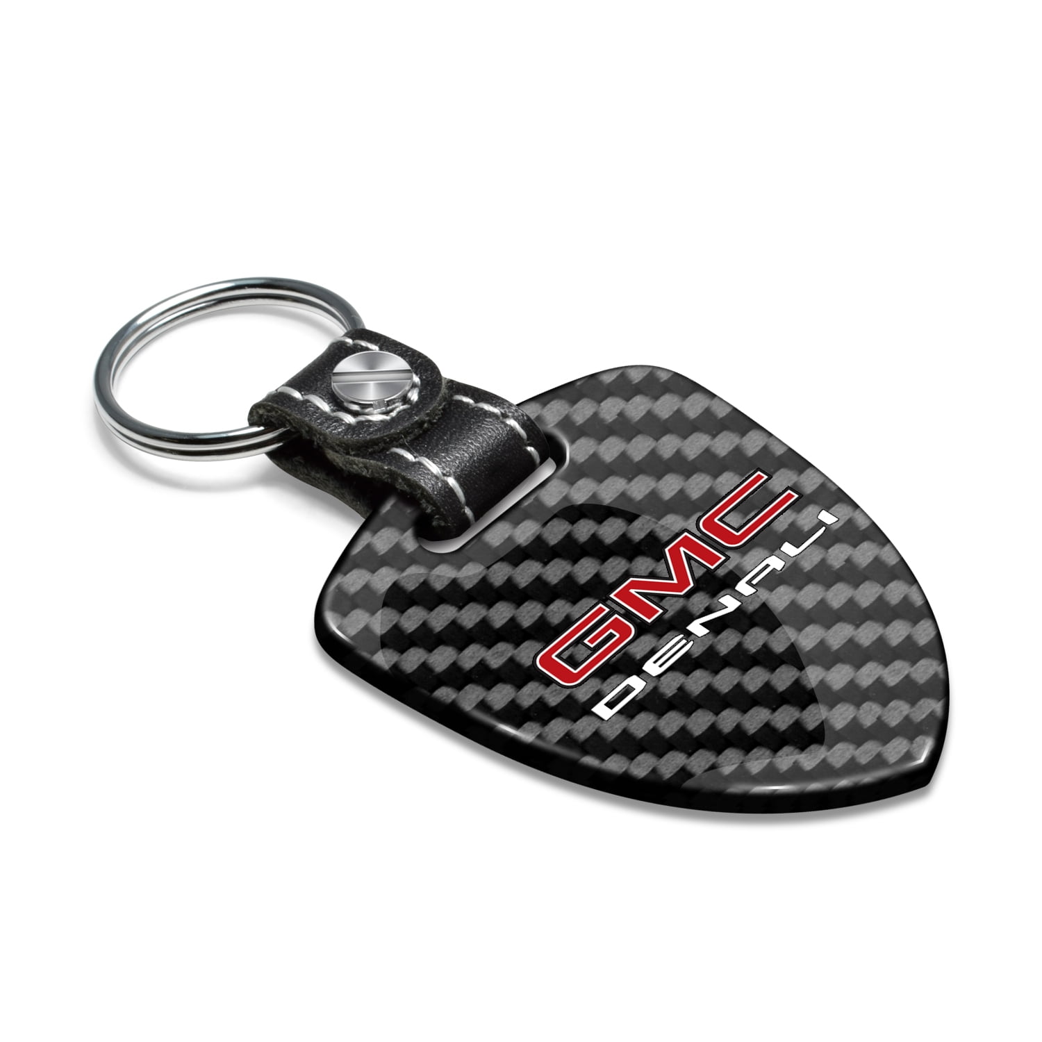 iPick Image for GMC Denali Real Black Carbon Fiber Large Shield-Style Key Chain, Official Licensed