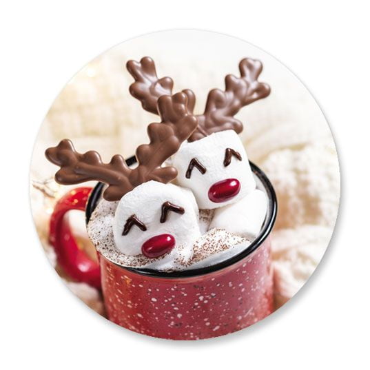 CURRENT Marshmallow Reindeer Seals(622968)- Set of 72 Envelope Stickers, 1.5 inches Diameter, for Cards, Presents, and Crafts