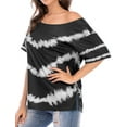thumbnail image 1 of Women Gradient Tie-Dye Printed Pocket Side Split Crew Neck Short Sleeves Shirt, 1 of 7