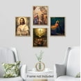 thumbnail image 2 of PixonSign Adhesive Posters Inspirational Christian Themed Illustrations Wall Arts, Set of 4 Renaissance Fine Art Vintage Canvas Prints, Cozy Zen Wall Décor for Home Decor - 11"x14", 2 of 5