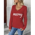 thumbnail image 3 of Zeagoo Women' Fall V Neck Sweaters Long Sleeve Tops Fashion Clothing, 3 of 5