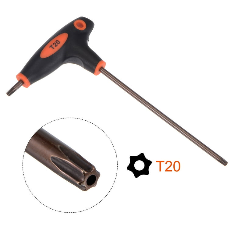 Uxcell T20 Anti Tamper Proof Torx Key T-Handle Dual End Wrench, S2