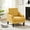 yellow, variant on Mid Century Modern Upholstered Accent Chair with Armrests and Side Pocket, Chenille Fabric, Solid Wood Legs, Comfy Reading Seat for Living Room, Bedroom, Yellow
