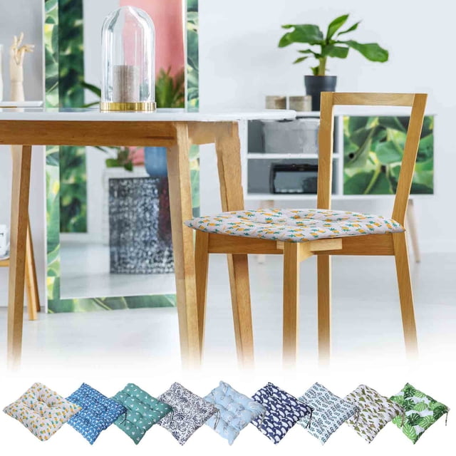 Cojín de silla de comedor de pana, almohadilla de asiento cuadrada de 40x40 cm, almohada gruesa antideslizante de grano de maíz de color sólido para oficina, estudiante, tatami, lavable a máquina