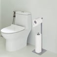 thumbnail image 5 of Freestanding Silver Toilet Paper Holder Stand with Reserve Storage Holder, Set of 2, 5 of 7