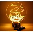 thumbnail image 6 of Flamingo Light Up Lamp LED Personalized Name Night Light Engraved Nautical Breeze Marine Table Lamp, Our Newest Feature - It's Wow, with Remote, 16 Color Options, Dimmer, Free Engraved, Great Gift, 6 of 10