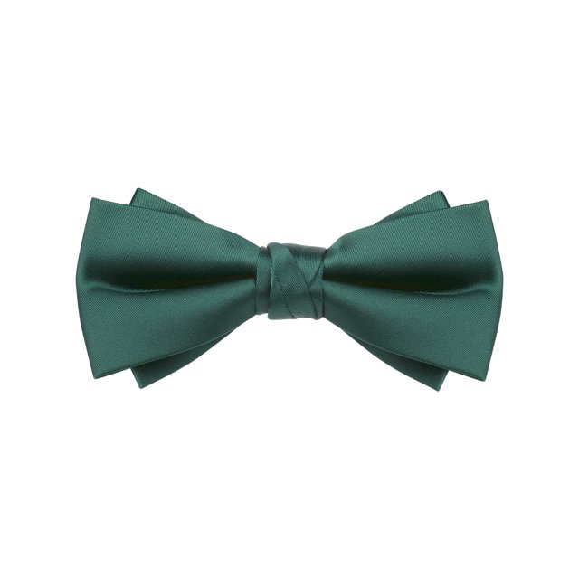 CORBATA DE LAZO PREATADA PARA HOMBRES INSPIRE CHIC DE COLOR SÓLIDO CAPAS PARA FIESTAS Y BODAS VERDE OSCURO