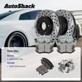thumbnail image 3 of AutoShack Rear Solid Drilled & Slotted E-Coated Brake Rotors + Ceramic Pads + Calipers 8-PC Brake Kit Replacement for 2008-2012 Honda Accord 2009-2014 Acura TSX ShadowGuard 11.1" (282 mm), 3 of 5