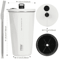 thumbnail image 3 of TYESO Stainless Steel Insulated Tumbler with Lid and Straw, 16 oz Stainless Steel Cups, Travel Coffee Mug for Adults, White, 3 of 4