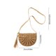 thumbnail image 3 of Bolso cruzado pequeño estilo bohemio con diseño de crochet, cuerda de papel natural, detalle de borla, ligero y transpirable para uso playero y casual., 3 of 6