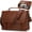 Browm, variant on Mens Messenger Bag 17 Inch Waterproof Vintage Leather Laptop Briefcase Satchel Bag Computer Shoulder Bag Large Laptop Bag for Office Business Travel College,Browm