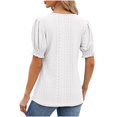 thumbnail image 3 of ALLLIST Ladies Tops White Hollow Solid Square Neckline Short Sleeve T-Shirts Ladies Tops and Blouses M, 3 of 4