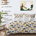 thumbnail image 4 of Botanical Flowers Bedding 3 Piece Duvet Cover Set Full Size, Farmhouse Yellow Gray Floral Plants Soft Microfiber Comforter Cover with Zipper Closure & Pillowcases, Wrinkle & FadeResistant Quilt Cover, 4 of 9