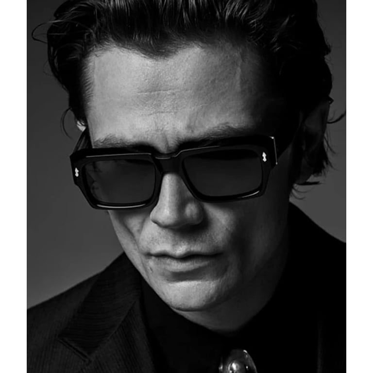 Burculy Square Frame Sunglasses for Women Men Trendy Chunky  display picture 3