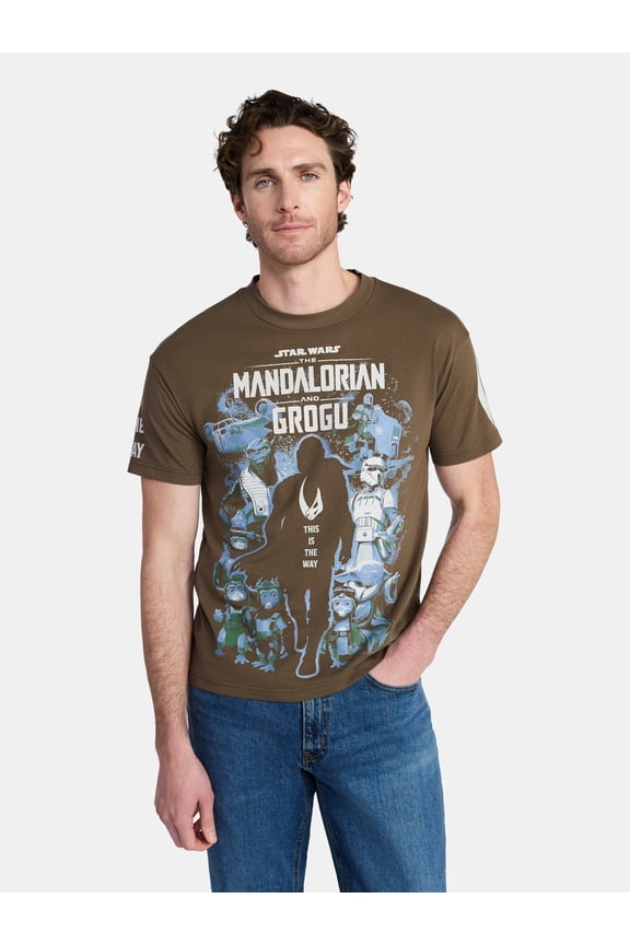 The Mandalorian Men's and Big Men's Mando Poster Graphic Tee with Short Sleeves, Sizes S-3XL