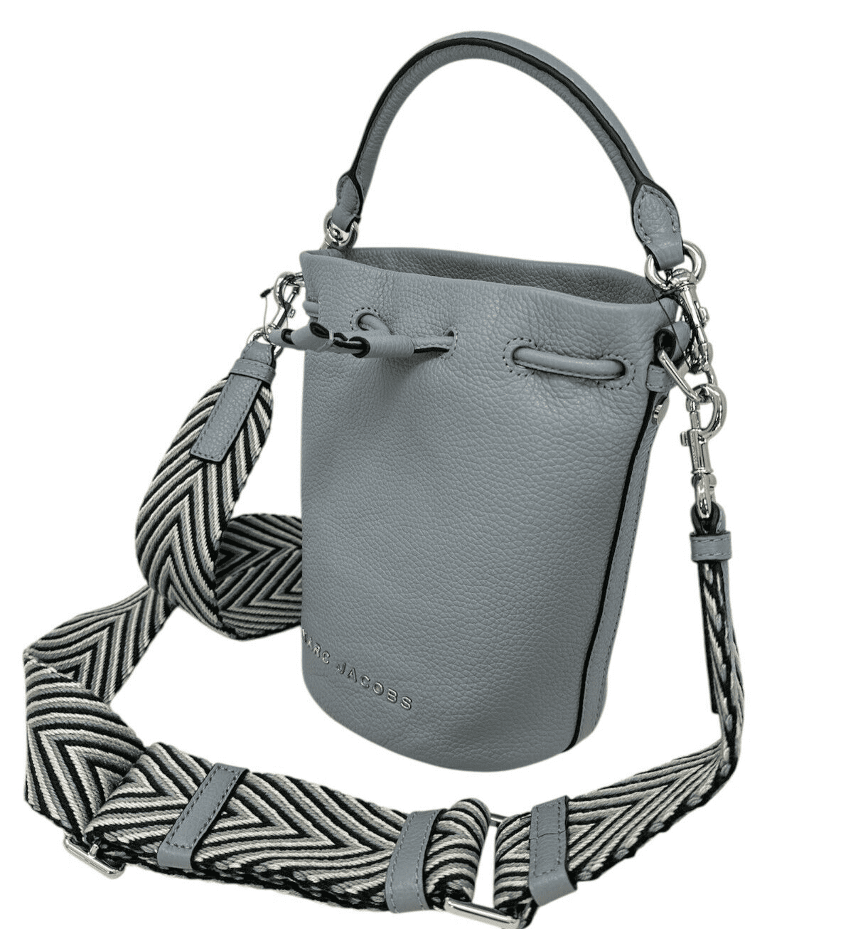 Marc Jacobs Pebble Leather Bucket Bag Crossbody Rock Grey