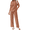 Caramel, variant on Women Waffle Knit Lounge Sets Short Sleeve Top and Long Pant Pajama Set Loungewear 2 Piece Pjs Set with Pockets