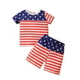 thumbnail image 2 of Lilgiuy Toddler Baby Boys Girls Independence Day Clothes Outfit 4th of July Outfit American Flag Tank Tops+Shorts Set Clearance, 2 of 5