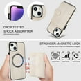 thumbnail image 2 of for iPhone 13 Wallet Case, 2-in-1 Magnetic Detachable Card Holder, PU Leather + TPU Shockproof Kickstand Phone Cover, Magnetic Clasp Card Slots Back Case for iPhone 13, White, 2 of 6