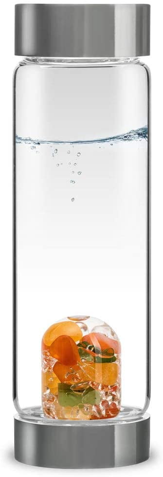 VitaJuwel Grande HAPPINESS Jade Crystal Water Dispenser with Carnelian Orange Calcite & Clear Quartz