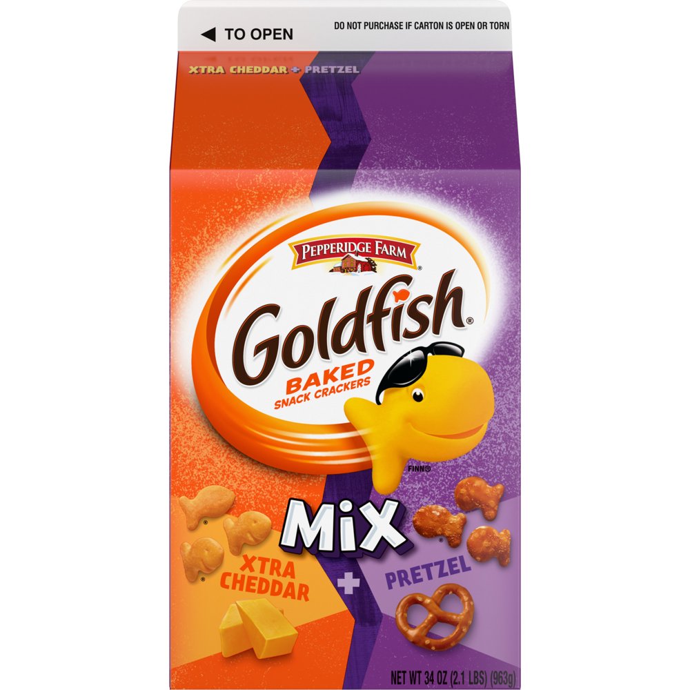 Pepperidge Farm Goldfish Mix Flavor Blasted Xtra Cheddar + Pretzel