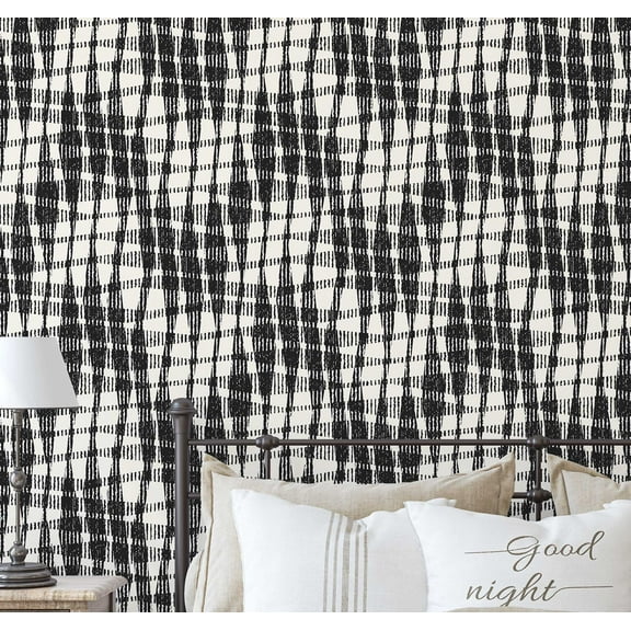 S4Sassy Self Adhesive Wallpaper, Scribble Line Print Wallpaper, Black Removable Diy Vinyl Wall Covering, Peel And Stick Contact Paper For Entryway Accent Wall, Easy Home Decor Solution (25"X 60")