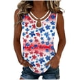thumbnail image 3 of GERsome 4th of July Tank Tops Women's V-Neck Loose Fit Sleeveless Patriotic Summer T-Shirts Size 2XL, 3 of 7