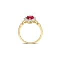 thumbnail image 4 of 2.38 Carat (Ctw) Lab-Created Ruby Pear Engagement Ring with White Topaz in 10K Yellow Gold for Women, 4 of 6