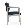 thumbnail image 4 of Lesro Lenox Steel Fabric Guest Waiting Room Guest Chair in Silver/Adler Midnight Sky Blue, 4 of 5