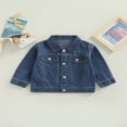thumbnail image 2 of Toddler Boys Girls Denim Jackets  Fashion Long Sleeve Button Down Solid Color Jean Jackets, 2 of 7