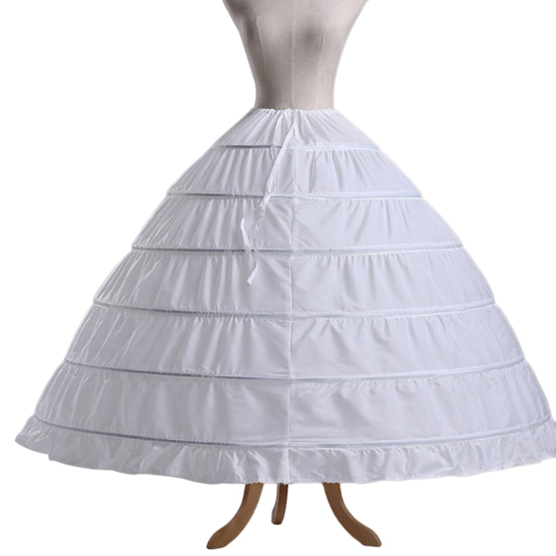 Womens Long Floor Trailing Petticoats Crinoline Wedding Dress Underskirt 