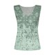 thumbnail image 5 of ICHUANYI Clearance Womens Tank Summer Printed Buttons Sleeveless V-Neck Casual Blouse Button Tunic Tops(Army Green, S) ICHUANYI WER2023081015071, 5 of 5
