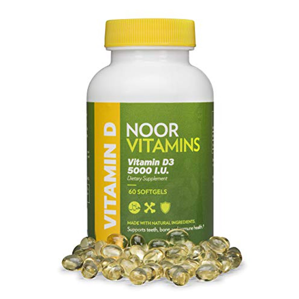 NoorVitamins Vitamin D3 5000 IU Softgels I Supports Bone, Immune, Heart