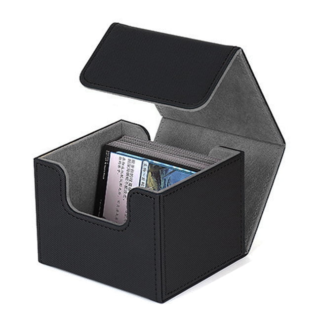 Card Storage Box Multipurpose Large Capacity Insert PU Leather Magnetic Closure Trading Cards for Game Tarot Poker 130+