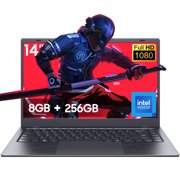 Laptop Tulasi 14" Windows 11 PC Intel N4000 2C2T 8GB+256GB, Notebook Grey