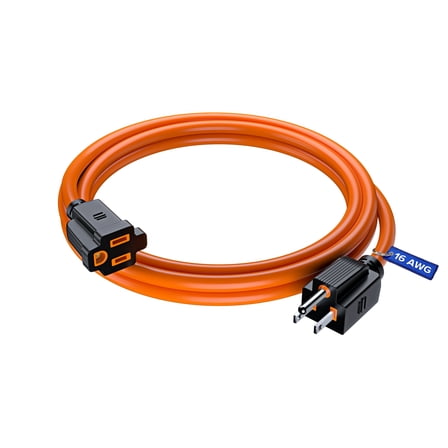 Maximm Extension Cord 6 Ft – Orange Indoor & Outdoor Power Cords, 16 AWG SJTW, Heavy Duty, ETL Listed, Grounded 3-Prong – Extension Cable for Home, Office & Garage