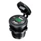 thumbnail image 1 of Enchufe USB Dual 12V, Enchufe USB para Cargador de Coche con Interruptor Verde Sunnimix Toma de corriente USB dual, 1 of 7