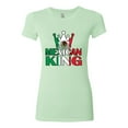 thumbnail image 2 of Wild Bobby Mexican King Latin Pride Women Slim Fit Junior Tee, Mint, X-Large, 2 of 5