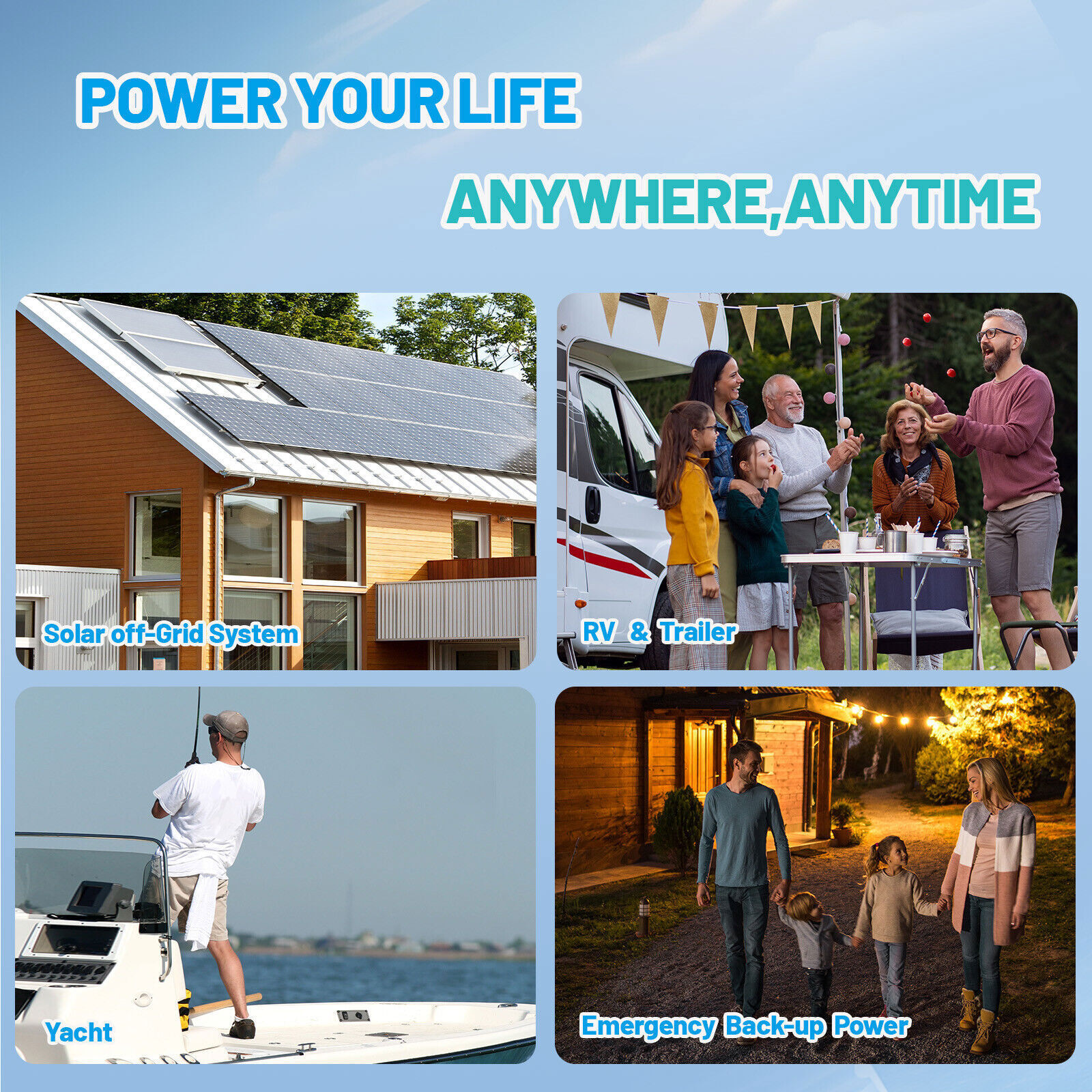 2 Pack 12V 100Ah LiFePO4 Deep Cycle Lithium Battery 100A BMS for Solar RV Home~
