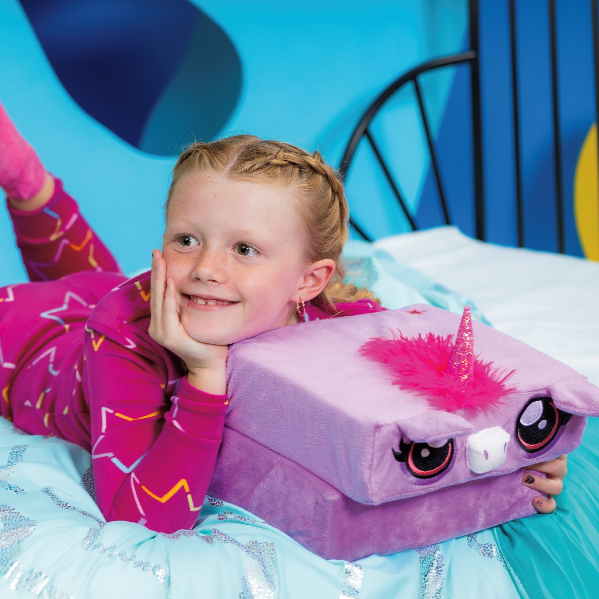 Pillow Cube Kid Cubes Purple Unicorn Toddler Pillow, 2-in-1 Fun Toy & Plush Pillow for Kids Ages 3+