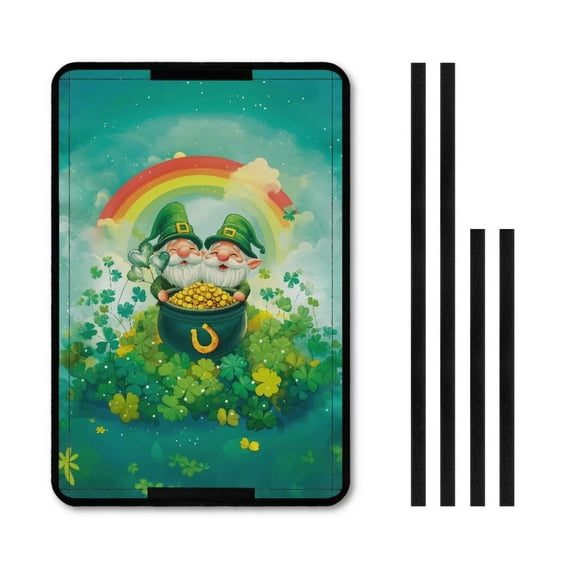 XYZCANDO Green Dwarf Clover RV Door Window Shade Motorhome Curtains St. Patrick's Day Camper Decor RV Blackout Window Cover with Hook and Loop RV Sunlight Cover with Pouch Green