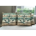 thumbnail image 2 of Ambesonne Nautical Throw Pillow Cover Pack of 4, Rustic Anchor Wooden Look, 4 Pcs-28" x 28", Teal Seafoam Pale Brown, 2 of 5